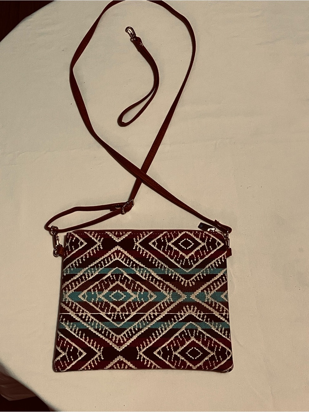 Boho Southwestern Aztec Crossbody Purse with Detachable Wristlet Strap